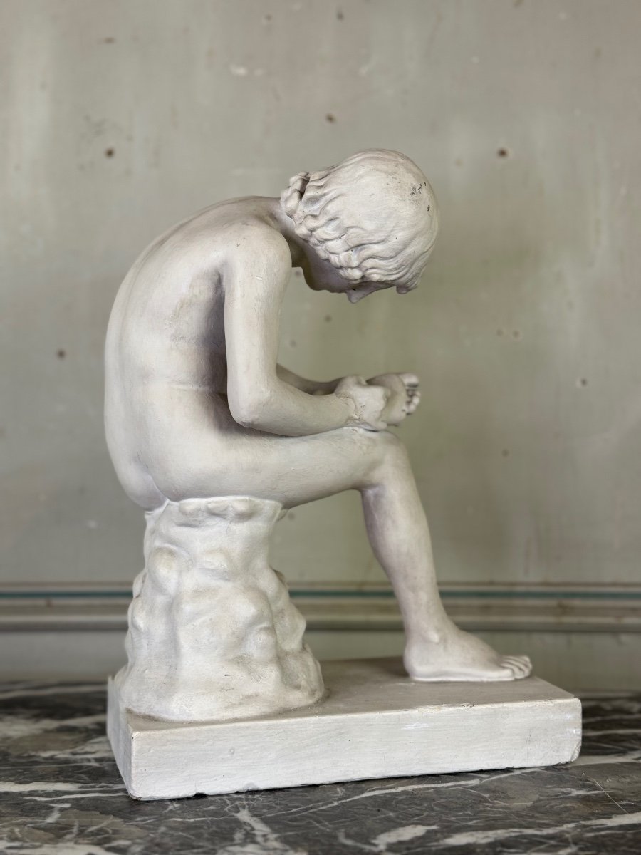 Spinario, Plaster Based On The Antique, Circa 1900 -photo-3