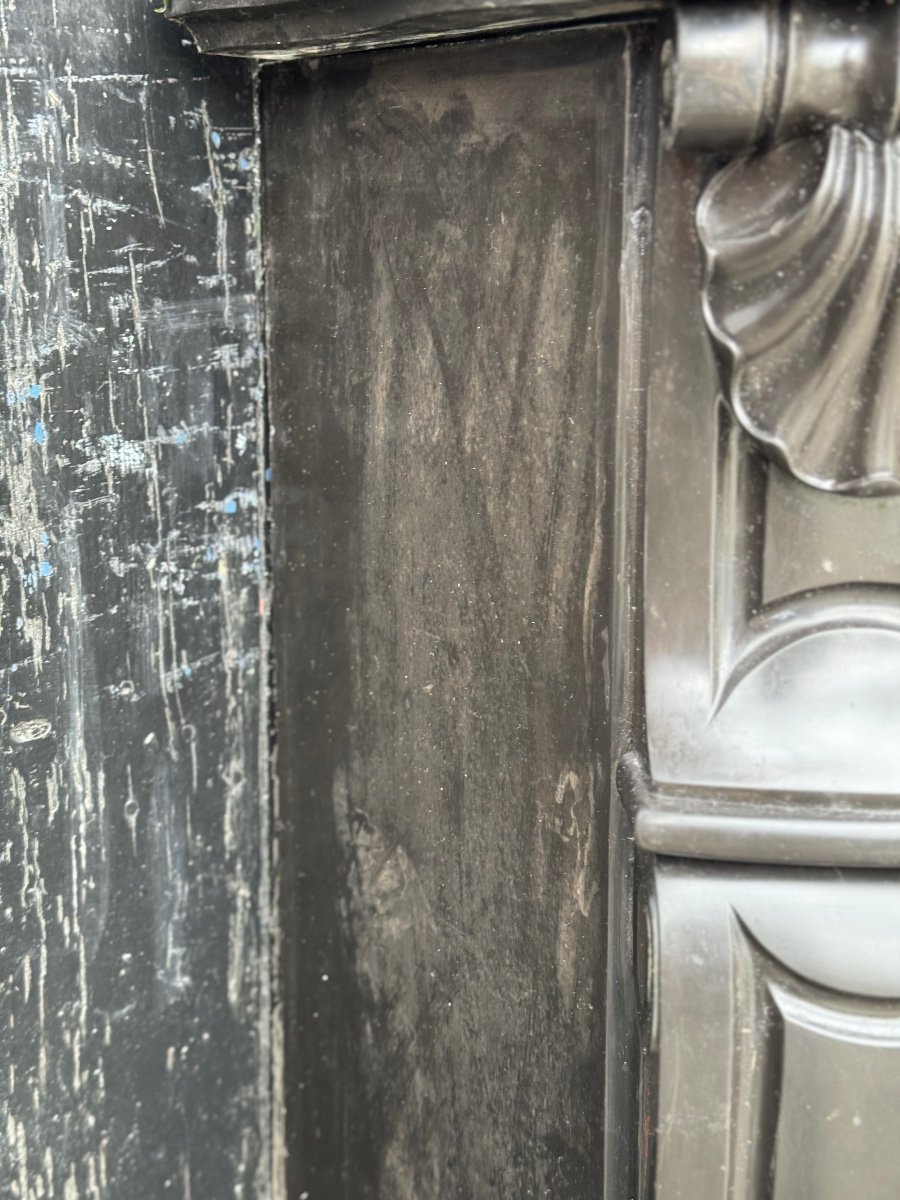 Louis XV Style Fireplace In Belgian Black Marble Circa 1880-photo-5