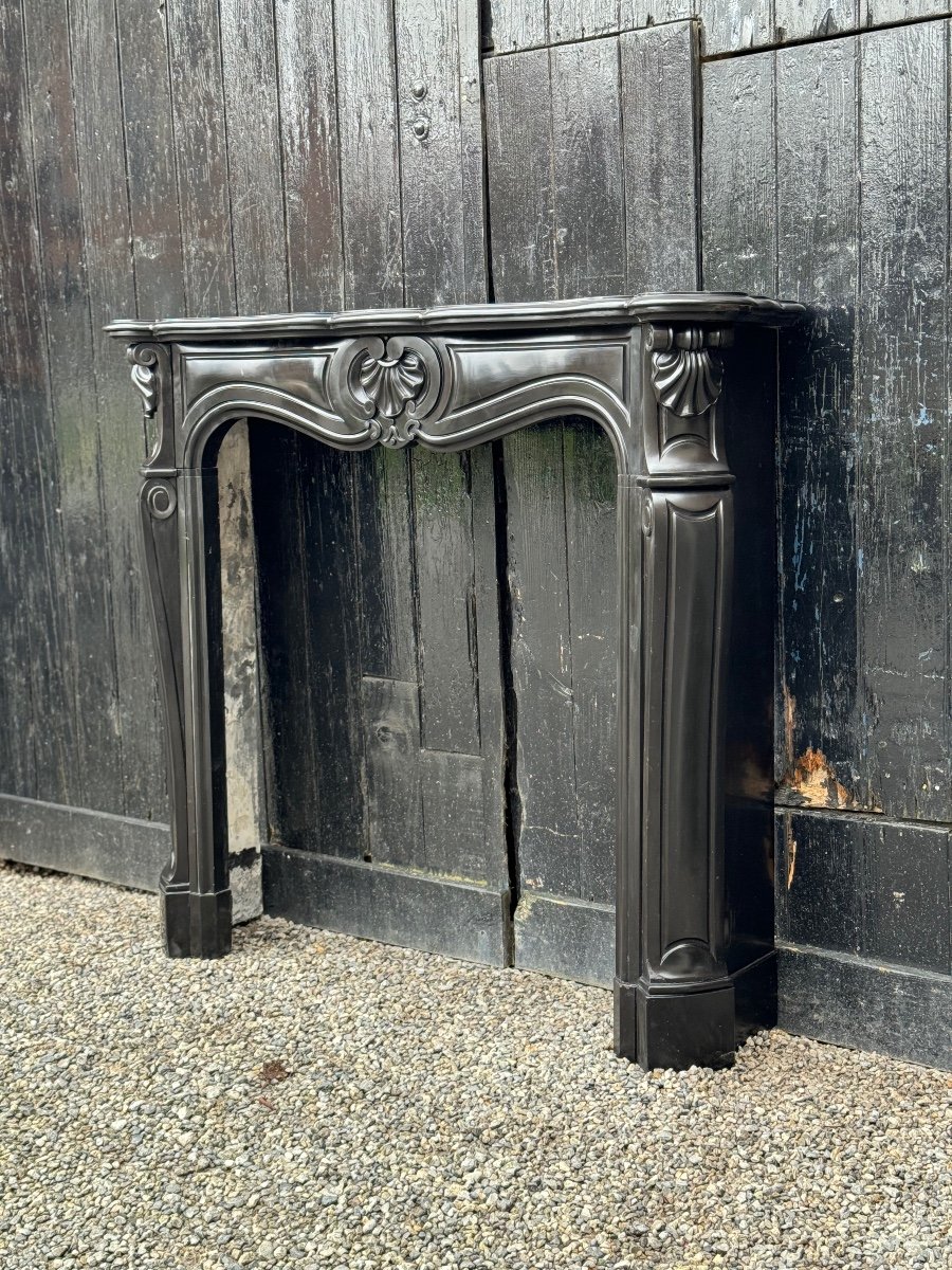 Louis XV Style Fireplace In Belgian Black Marble Circa 1880-photo-8