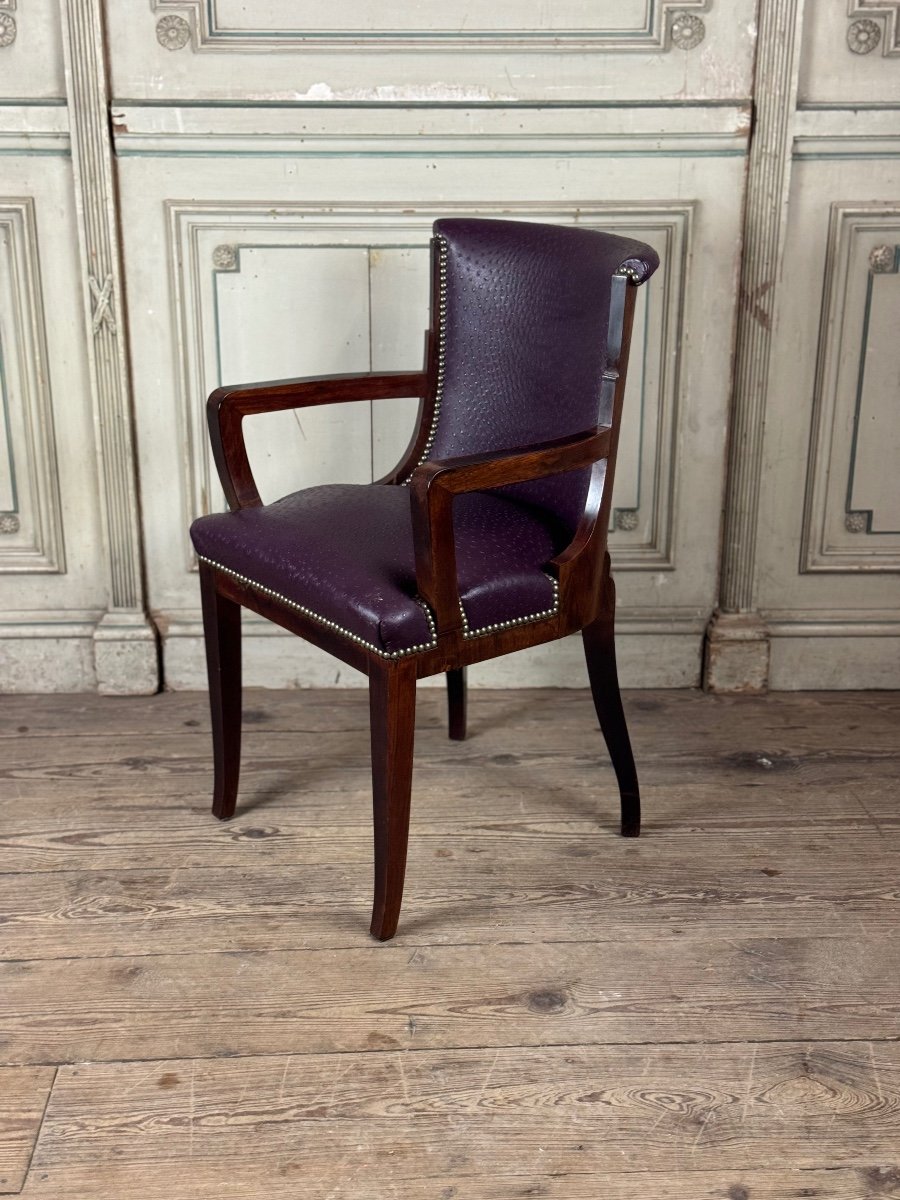 Suite Of 4 Artdeco Chairs And 4 Armchairs In Rosewood Circa 1930-photo-2