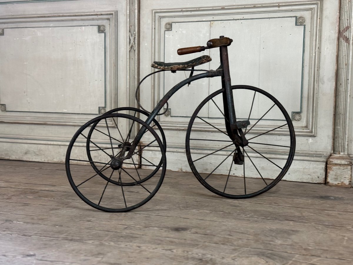 Tricycle D’enfants En Fer Forgé, Vers 1900-photo-3