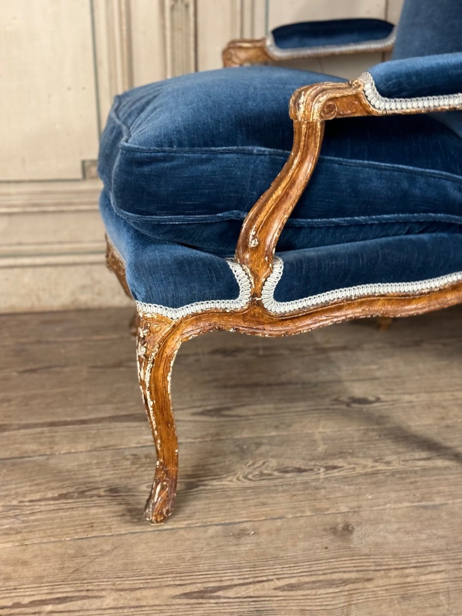 Paire De Fauteuils à La Reine Louis XV, Bois Sculpté « chêné » XVIIIème Siècle-photo-5