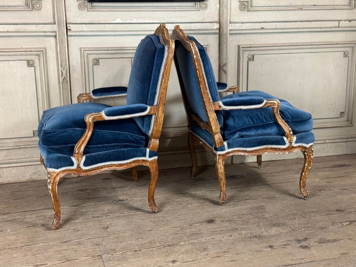 Pair Of Armchairs Louis XV, 18th Century-photo-6