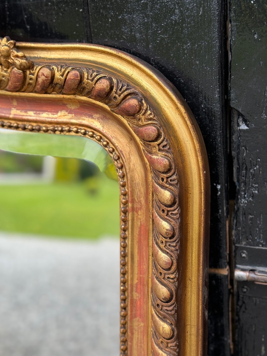 Louis XV Style Mirror In Stuccoed And Gilded Wood Circa 1880-photo-3
