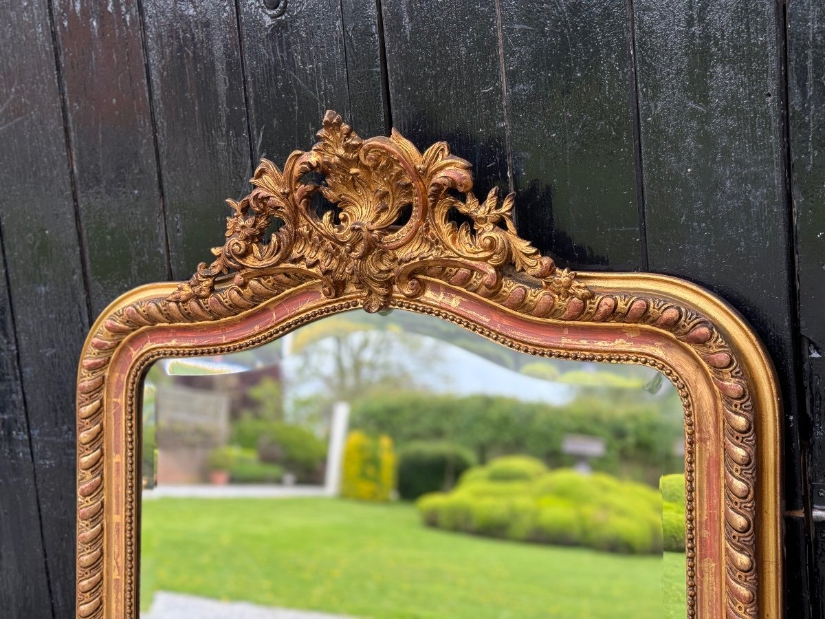 Louis XV Style Mirror In Stuccoed And Gilded Wood Circa 1880-photo-2