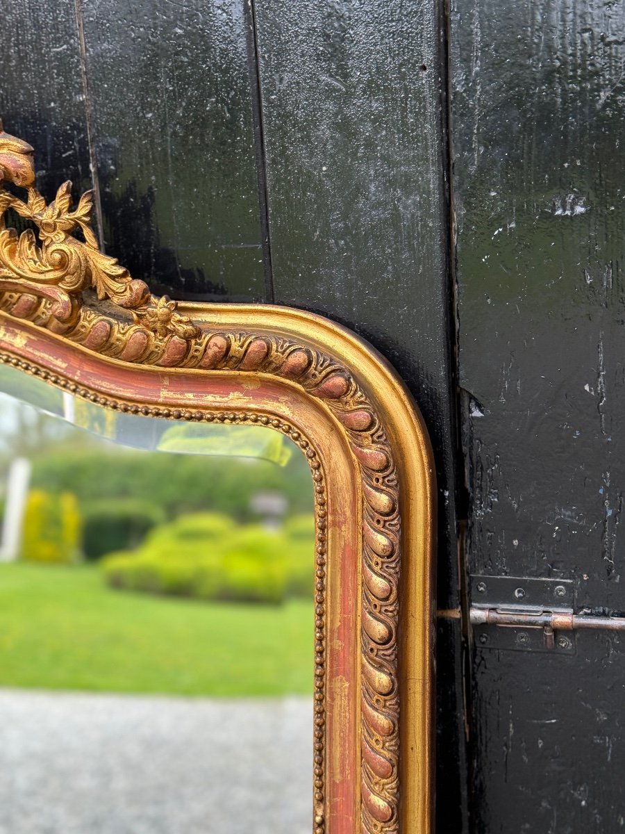 Louis XV Style Mirror In Stuccoed And Gilded Wood Circa 1880-photo-6