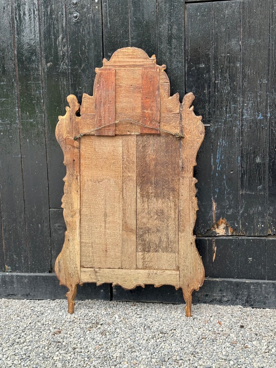 Large Louis XV Pareclosed Mirror In Carved And Gilded Wood, France 18th Century-photo-2