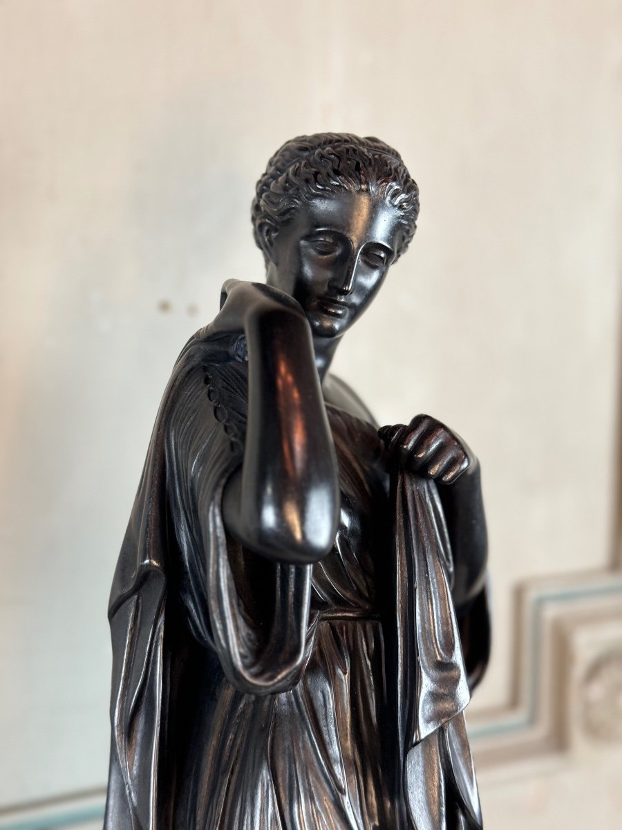 Diane De Gabies, Bronze d'Après L’antique, Patine Noire  XIXème Siècle-photo-4