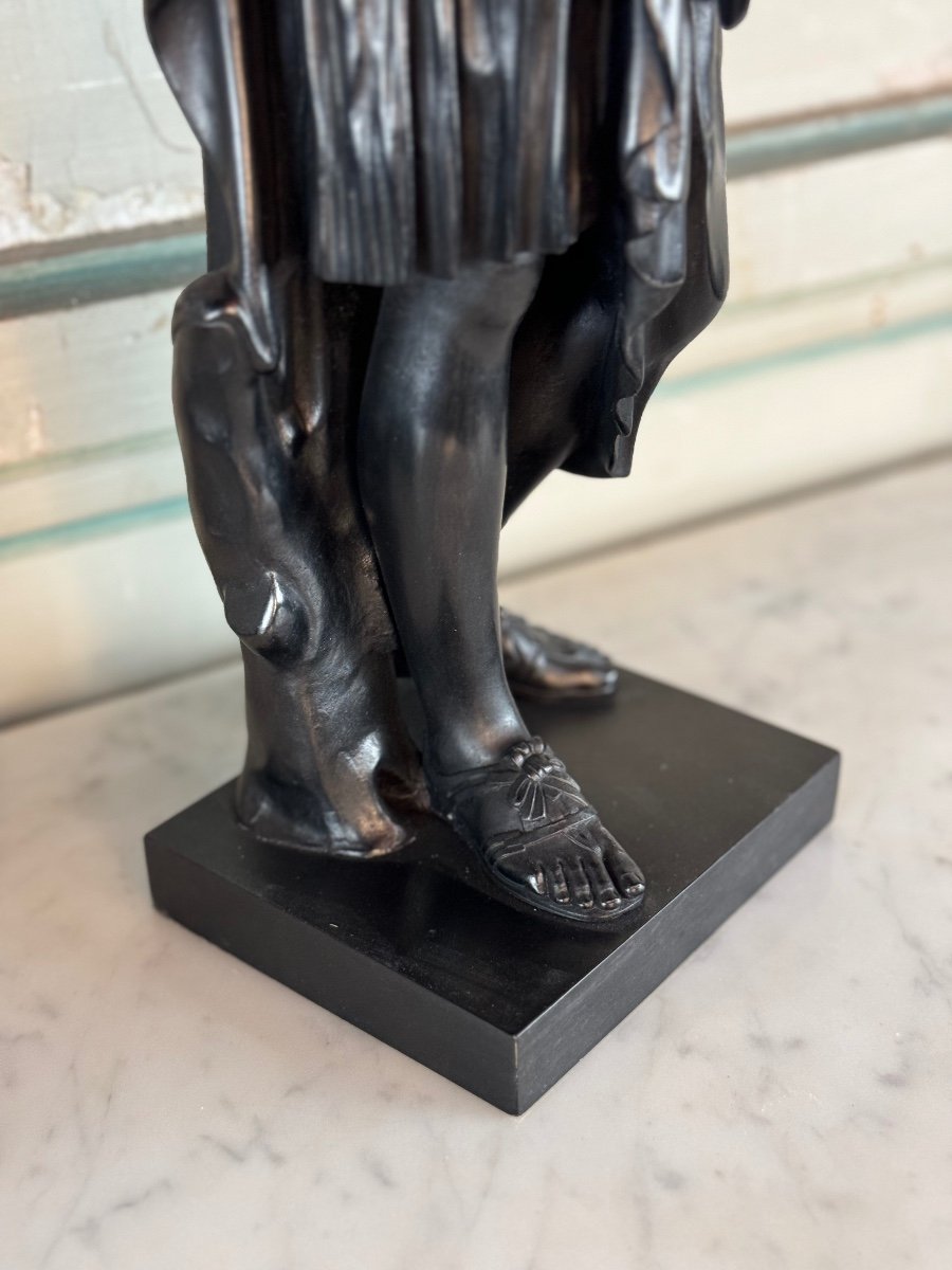 Diane De Gabies, Bronze d'Après L’antique, Patine Noire  XIXème Siècle-photo-1