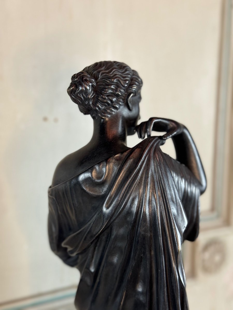 Diane De Gabies, Bronze d'Après L’antique, Patine Noire  XIXème Siècle-photo-3