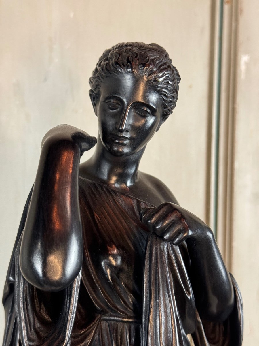 Diane De Gabies, Bronze d'Après L’antique, Patine Noire  XIXème Siècle-photo-7