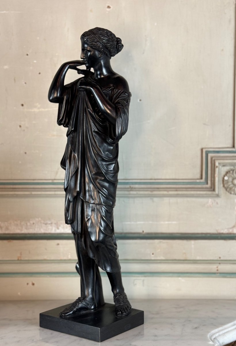 Diane De Gabies, Bronze d'Après L’antique, Patine Noire  XIXème Siècle