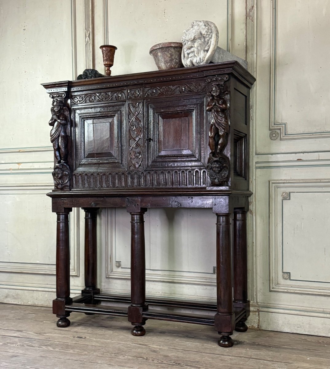 Renaissance Credenza, Dressoir-cabinet, Netherlands, 17th Century-photo-4