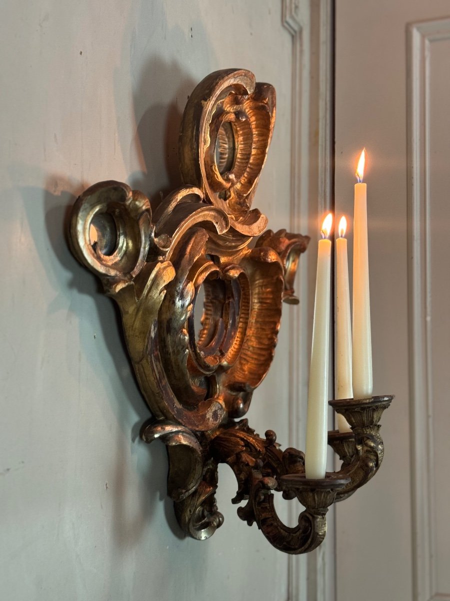 Pair Of Baroque Style Applique Mirrors, Pareclose Mirrors Circa 1880-photo-4