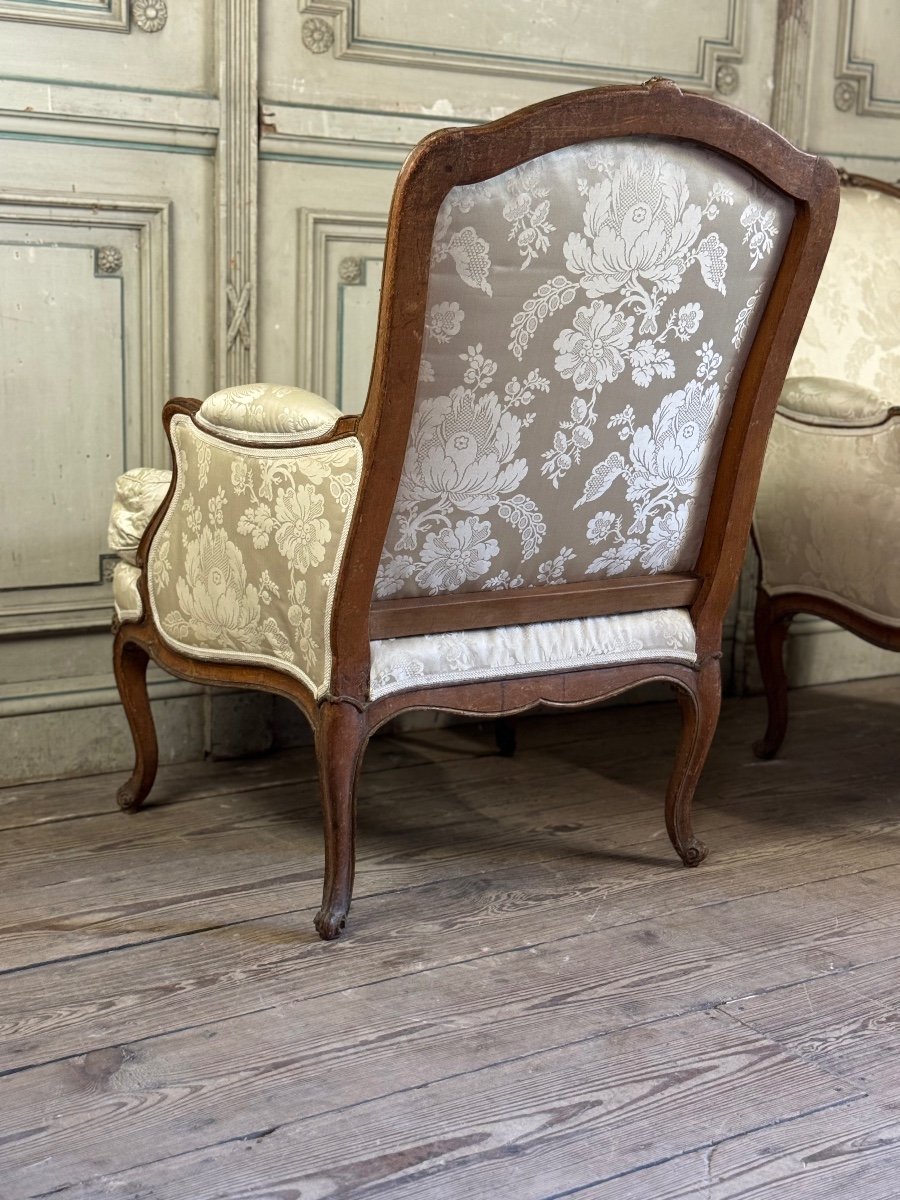 Pair Of Large Louis XV Shepherdesses Stamped Nicolas Quinibert Foliot, Paris 18th Century-photo-1