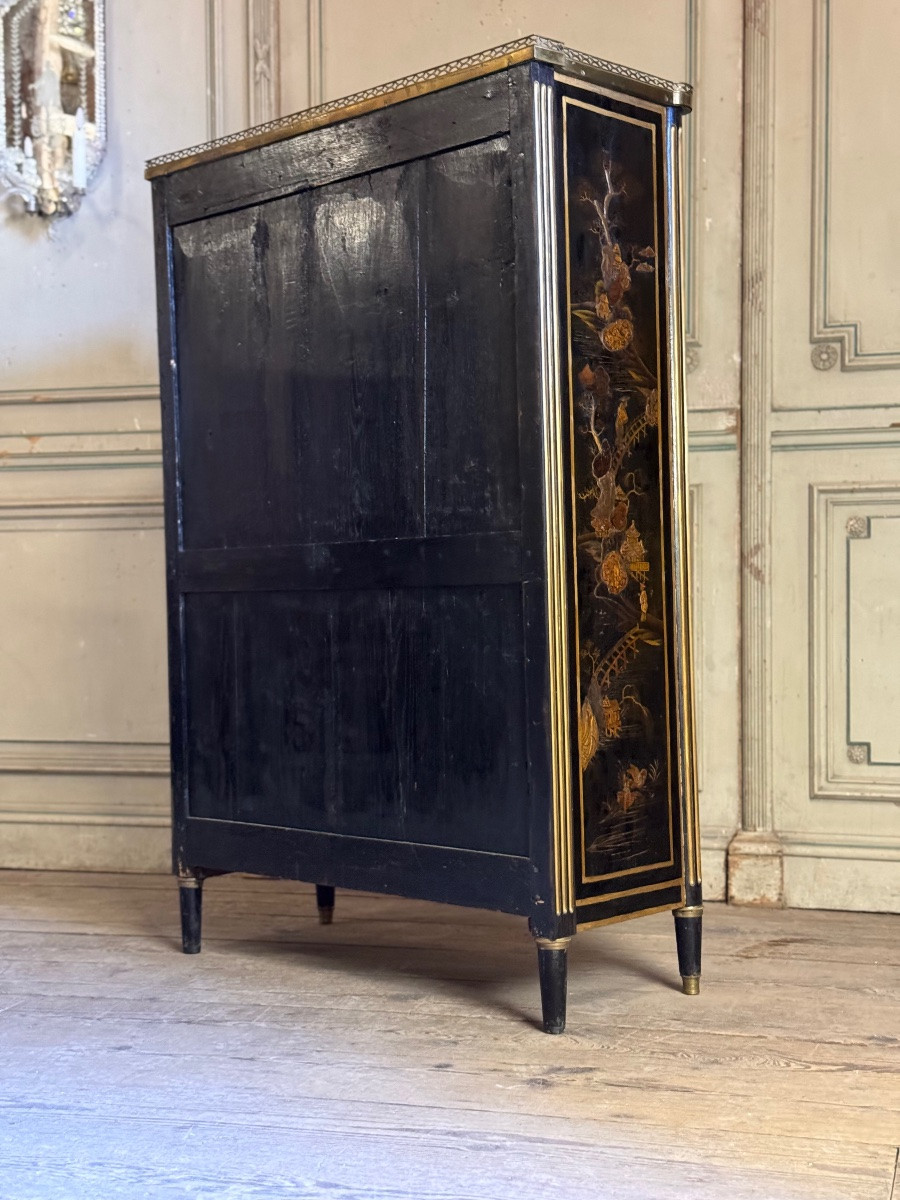 Secrétaire Louis XVI En Laque, Fin XVIIIème Siècle-photo-3