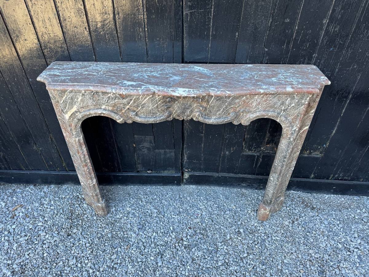 Regency Fireplace In Grey Ardennes Marble, 18th Century -photo-5