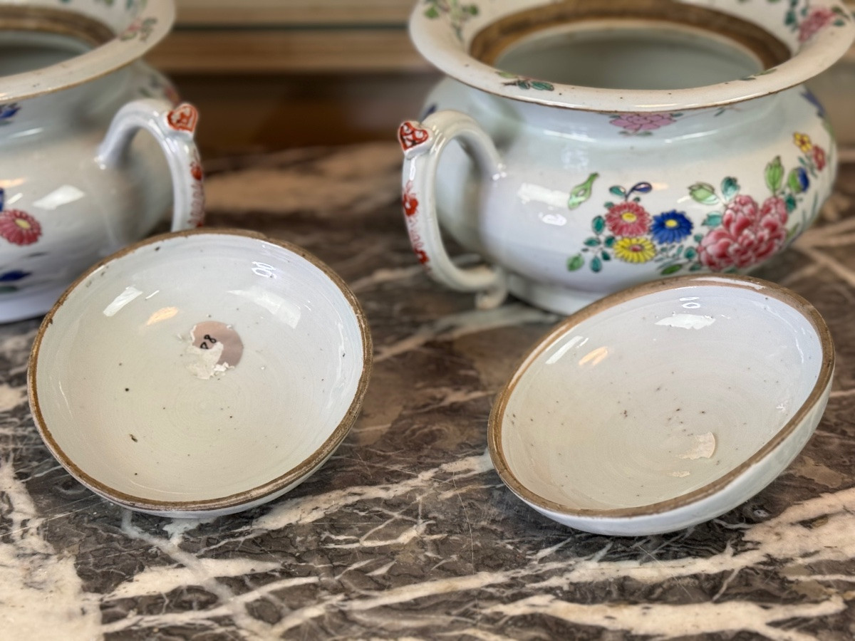 Paire De Pots De Chambres , Porcelaine De Chine Famille Rose, Qianlong, XVIIIéme siècle -photo-4