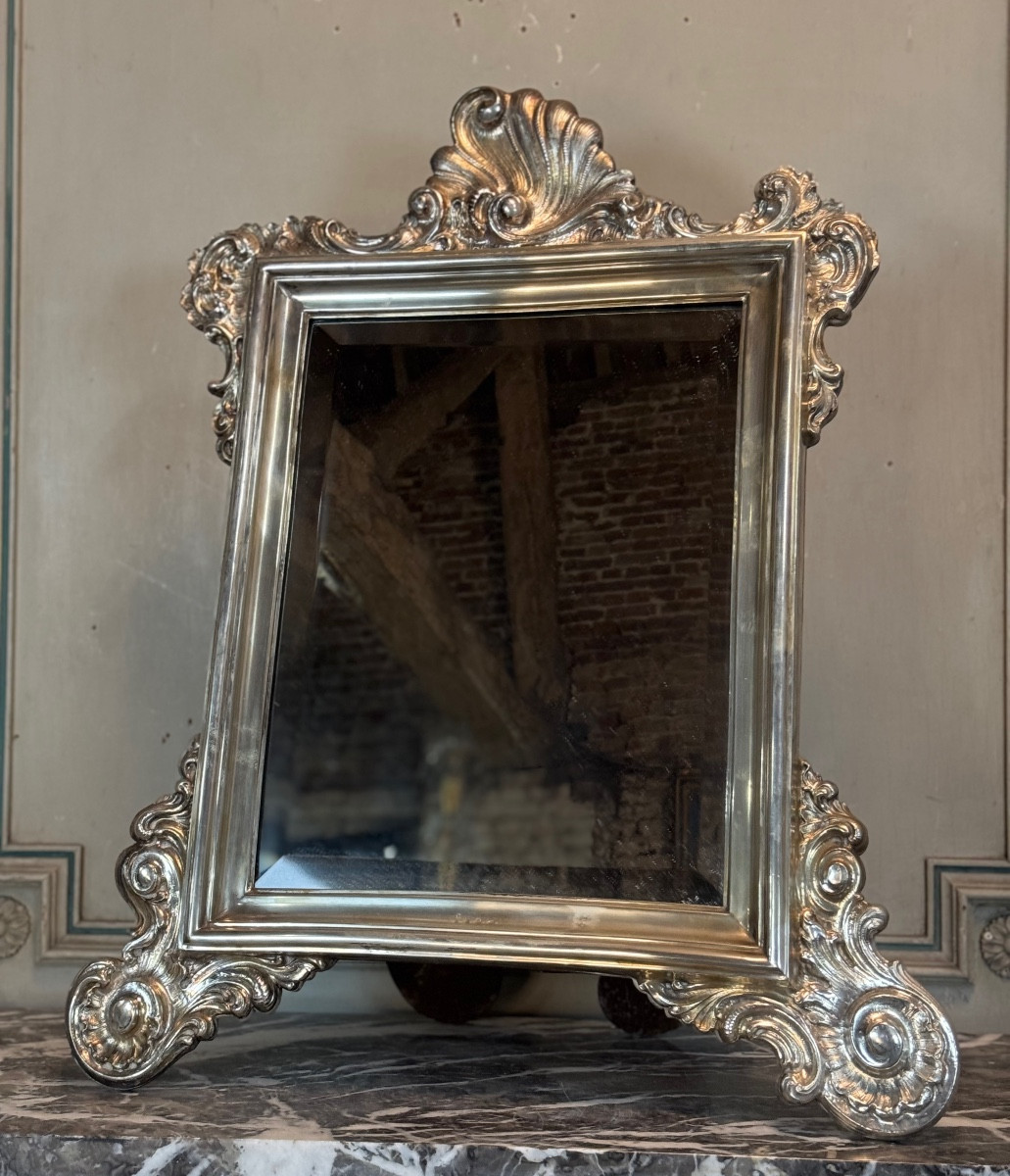 Silver Table Mirror On A Wooden Core, Venice, Circa 1750