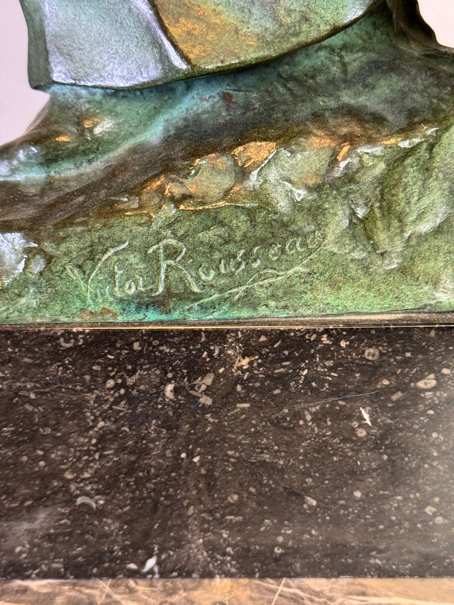 King Lear, Bronze Green Patina, Victor Rousseau (1865-1954) Circa 1905-photo-2