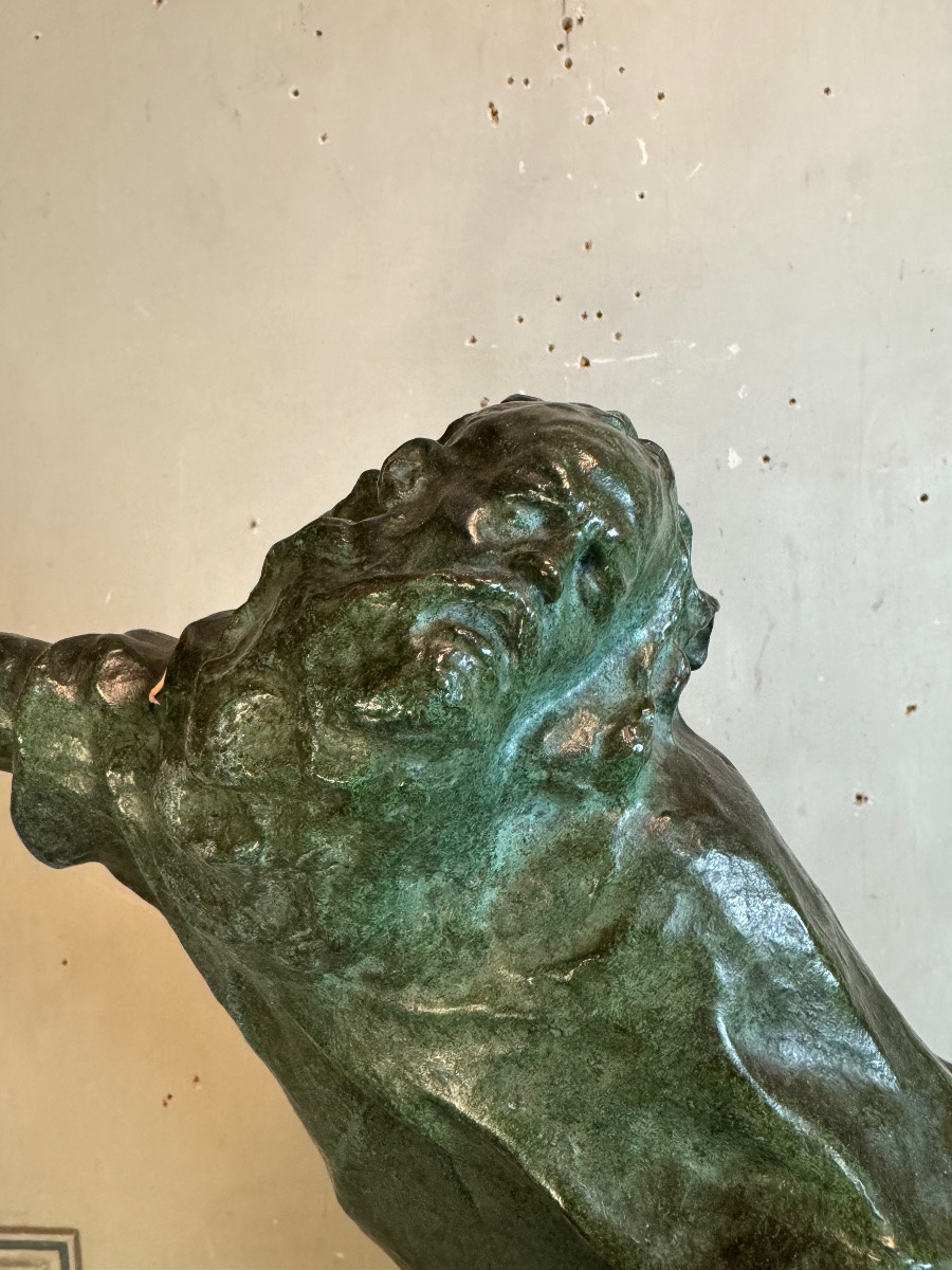 King Lear, Bronze Green Patina, Victor Rousseau (1865-1954) Circa 1905-photo-3