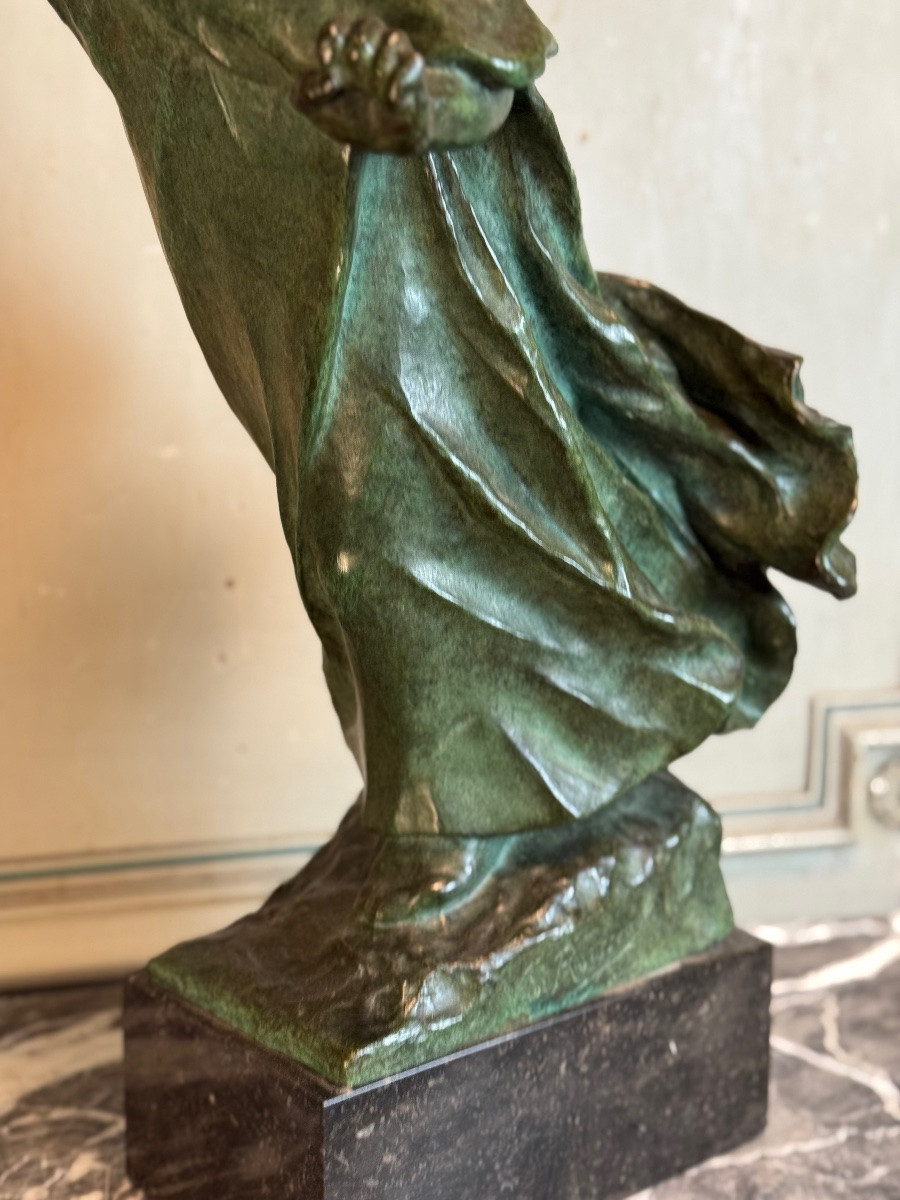 King Lear, Bronze Green Patina, Victor Rousseau (1865-1954) Circa 1905-photo-3