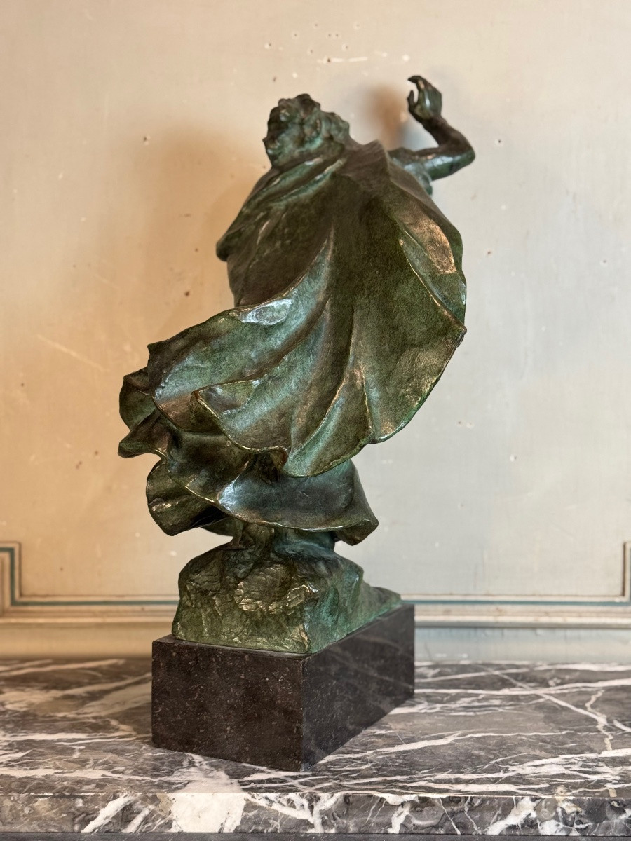 King Lear, Bronze Green Patina, Victor Rousseau (1865-1954) Circa 1905-photo-5