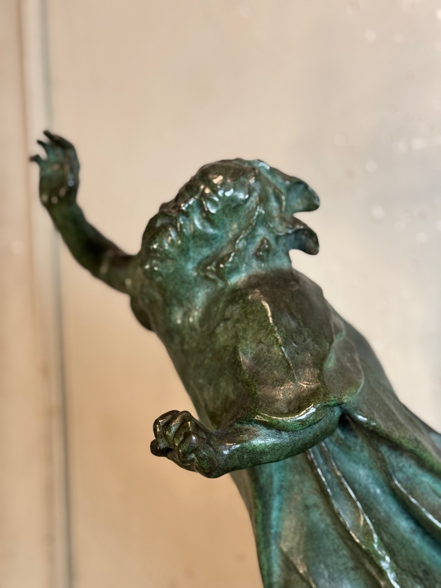 King Lear, Bronze Green Patina, Victor Rousseau (1865-1954) Circa 1905-photo-6