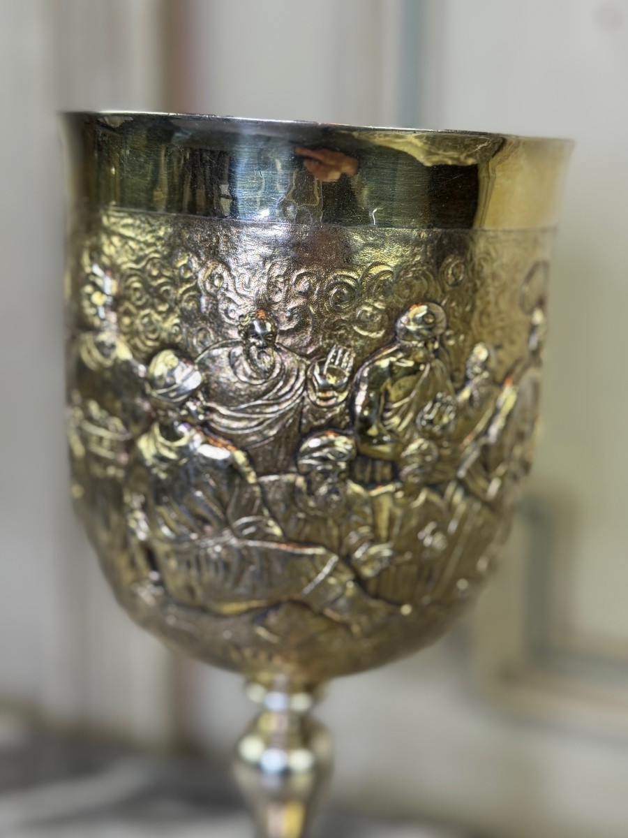 Silver-gilt Communion Cup, City Of London Hallmark, 1697-photo-6
