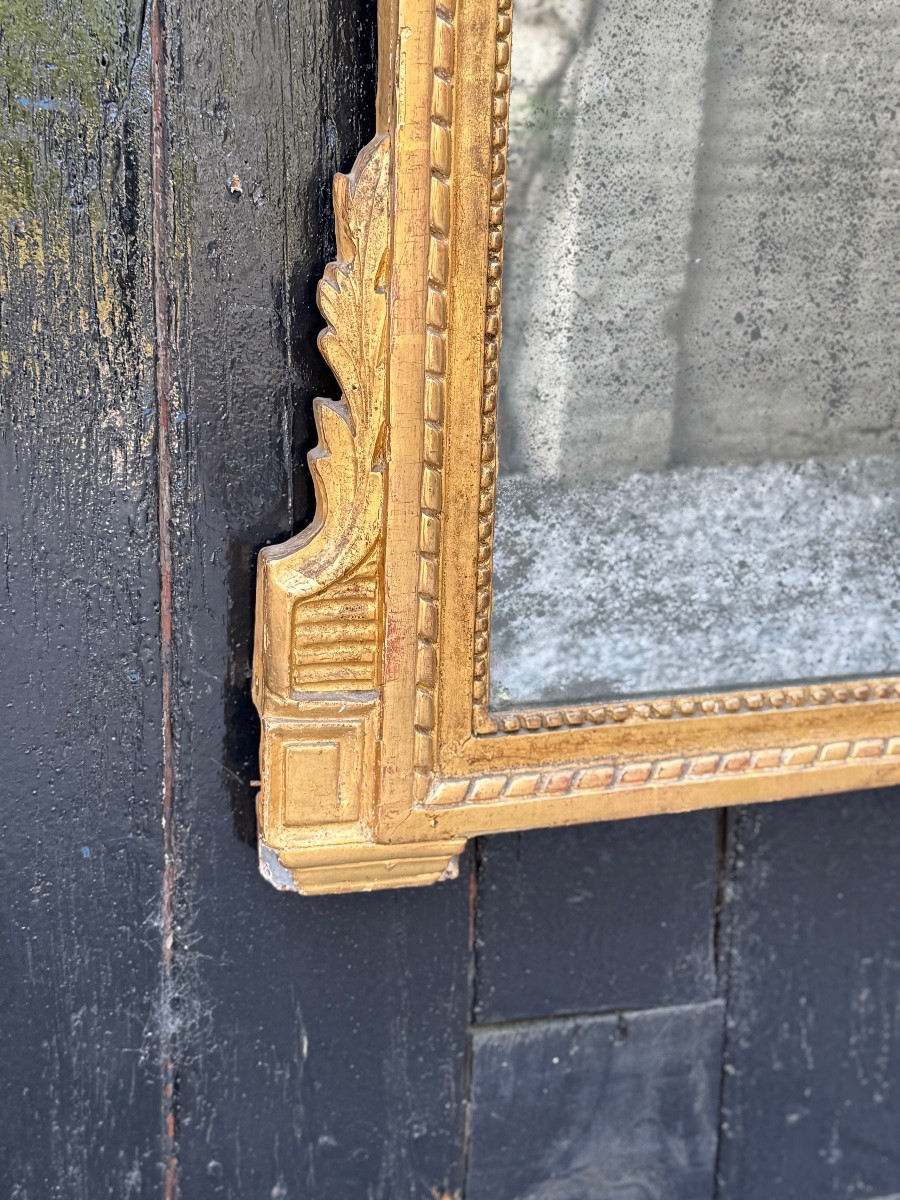 Grand Miroir Aux Colombes Enlacées, Louis XVI, Bois Doré Et Peint, XVIIIème Siècle-photo-6