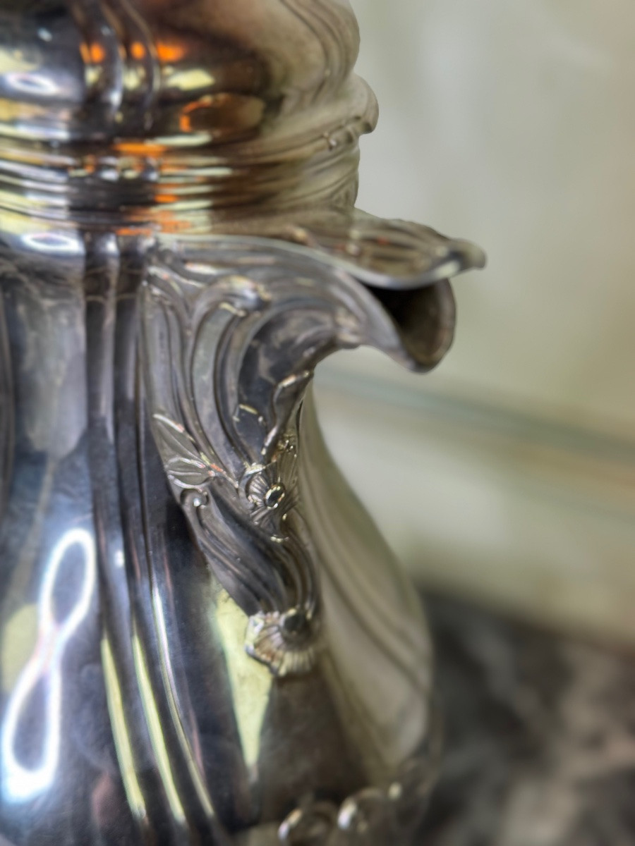 Cafetière En Argent Massif, Poinçon De La Ville De Ath Pour l'Année 1770,  Nicolas Delporte -photo-4