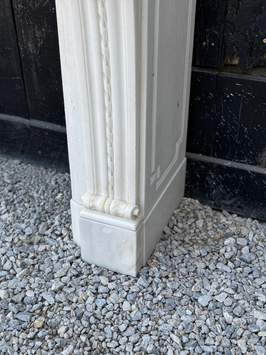 Louis XVI Style Fireplace In Carrara Marble Circa 1880 -photo-6
