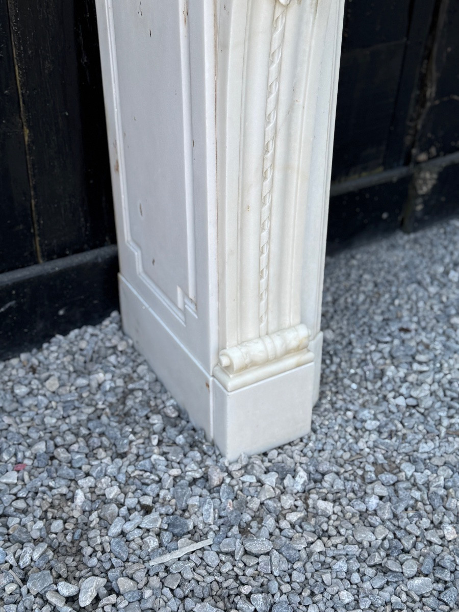 Louis XVI Style Fireplace In Carrara Marble Circa 1880 -photo-7