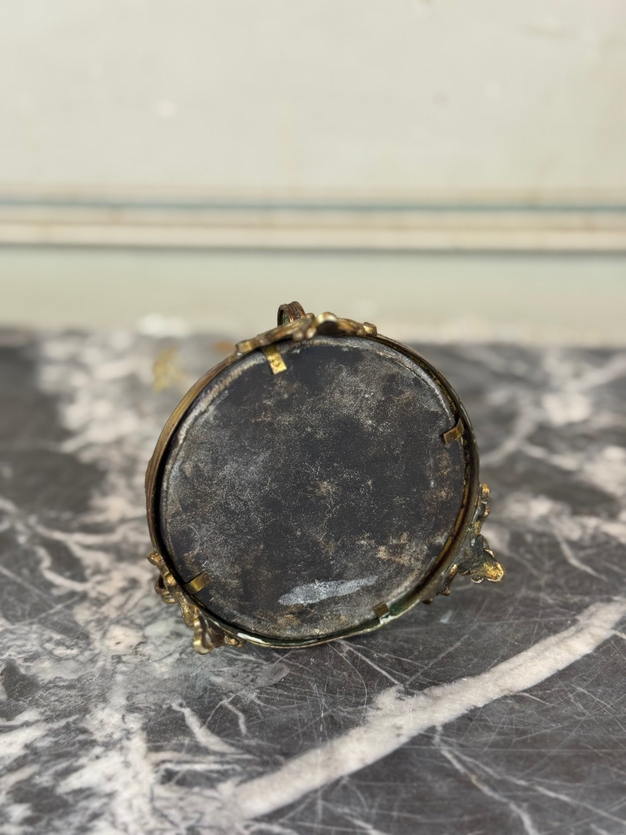 Petit Vase En Verre émaillé, Bronze Et Marqueterie De Marbre, Vers 1880-photo-2