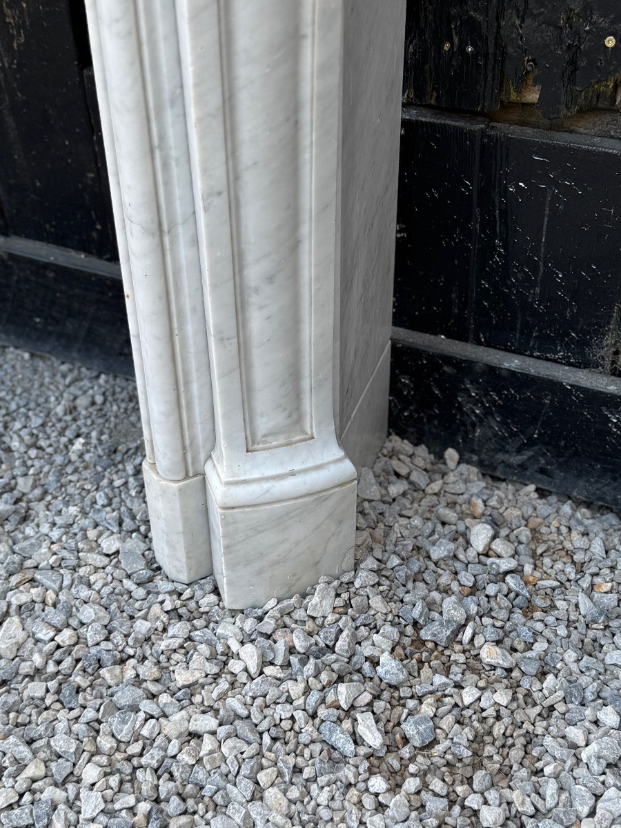 Louis XV Style Fireplace In Carrara Marble Circa 1880 -photo-3