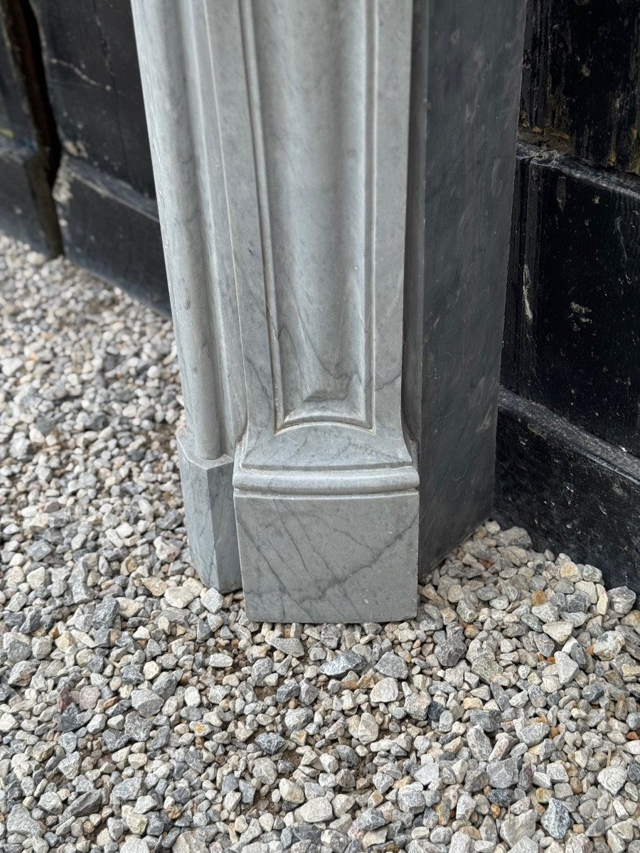 Louis XV Style Fireplace In Blue Turquin Marble Circa 1880-photo-2