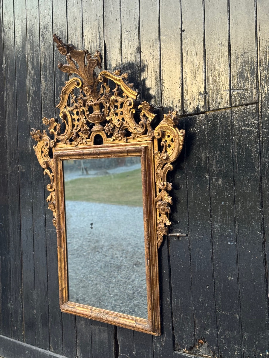 Venetian Mirror In Carved And Gilded Wood, Circa 1880 -photo-4