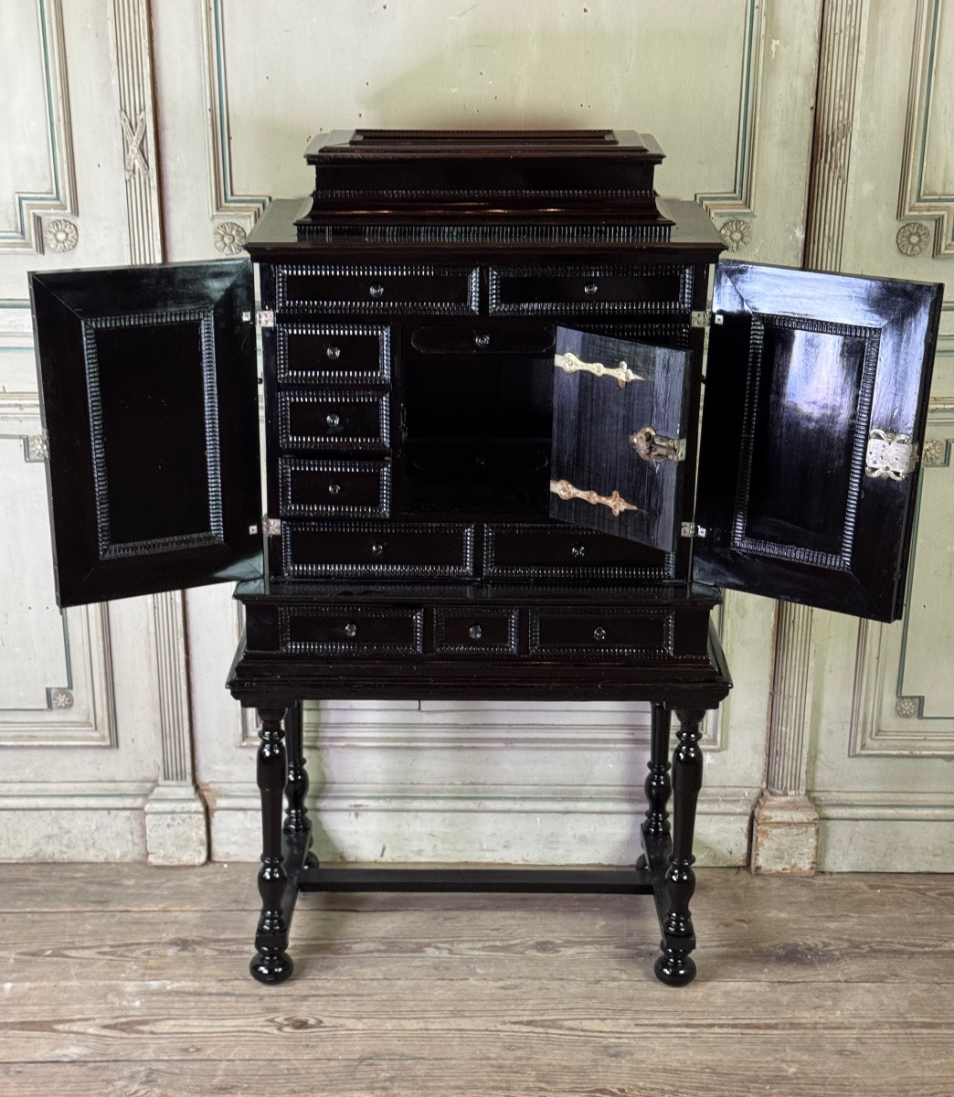 Antwerp Cabinet, Ebony And Blackened Wood, 17th Century -photo-3