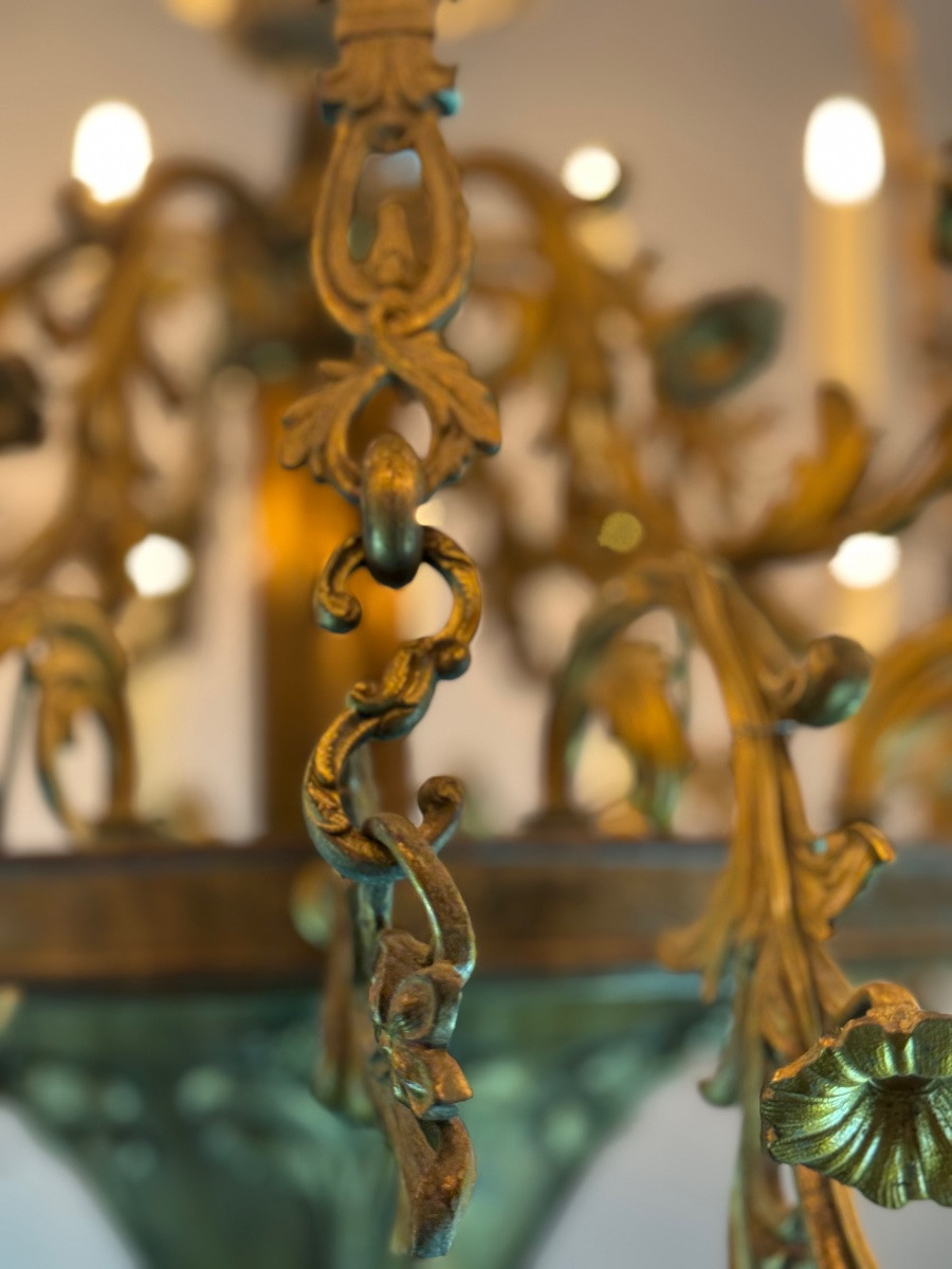 Grand lustre en Bronze, 36 points de lumière, électrification neuve, vers 1880 -photo-2