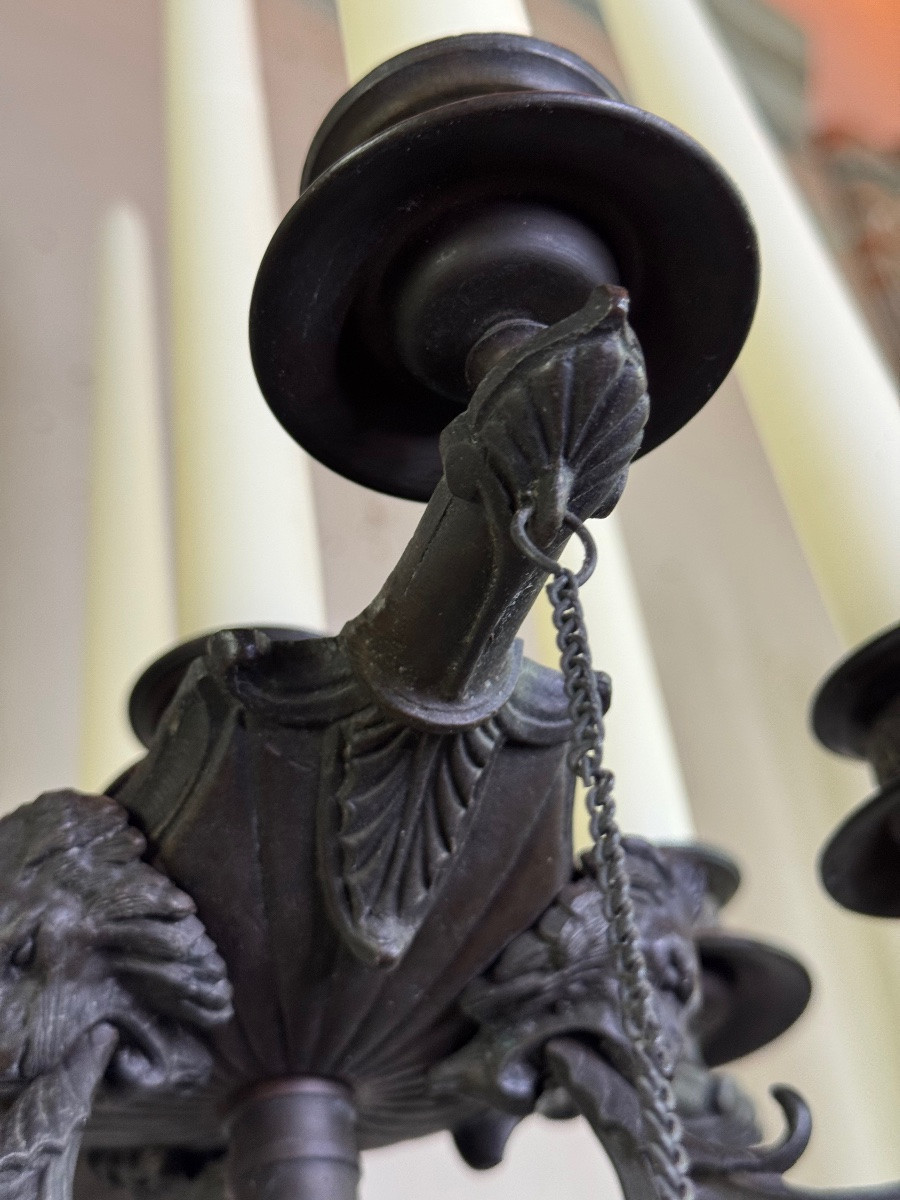 Pair Of Large Bronze Candelabras In The Antique Style, Circa 1880-photo-2