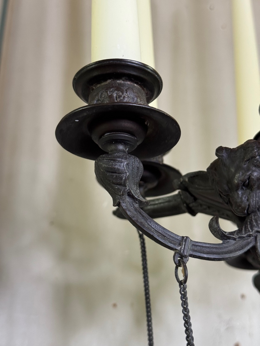 Pair Of Large Bronze Candelabras In The Antique Style, Circa 1880-photo-3