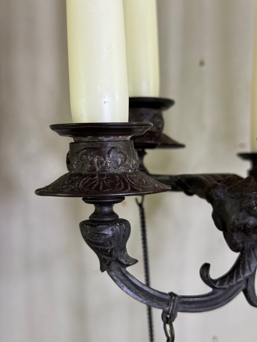 Pair Of Large Bronze Candelabras In The Antique Style, Circa 1880-photo-7