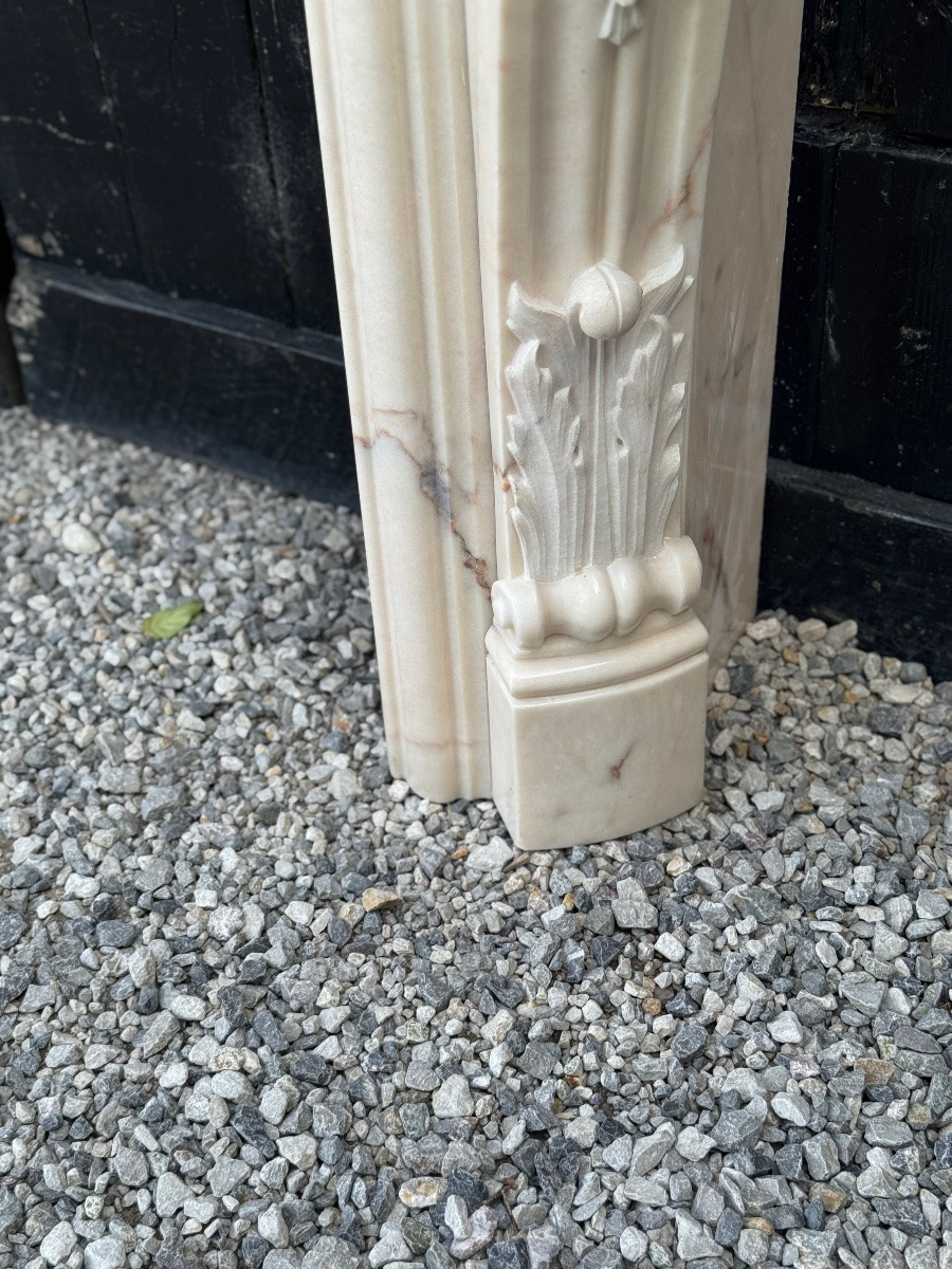 Louis XV Style Fireplaces In Pink Marble, Circa 1980-photo-2