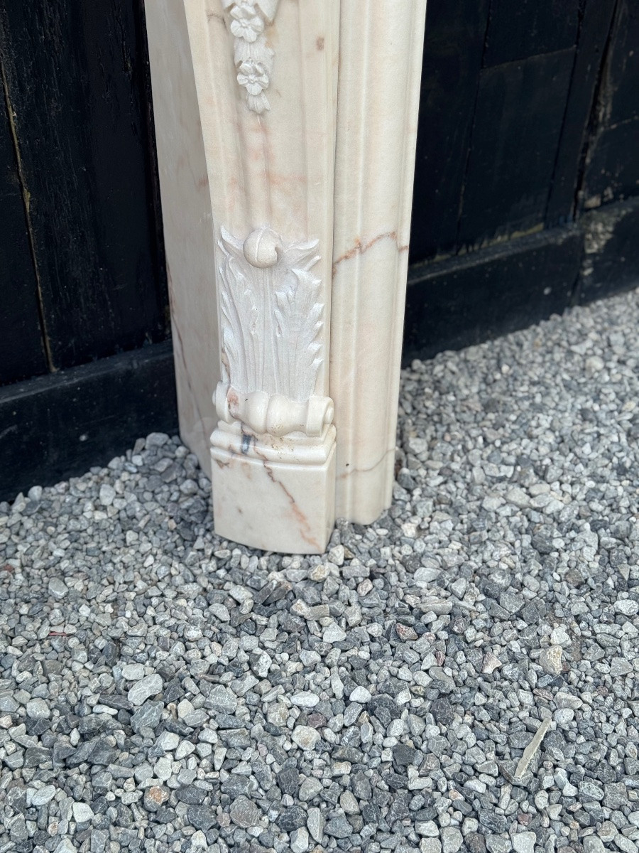 Louis XV Style Fireplaces In Pink Marble, Circa 1980-photo-2