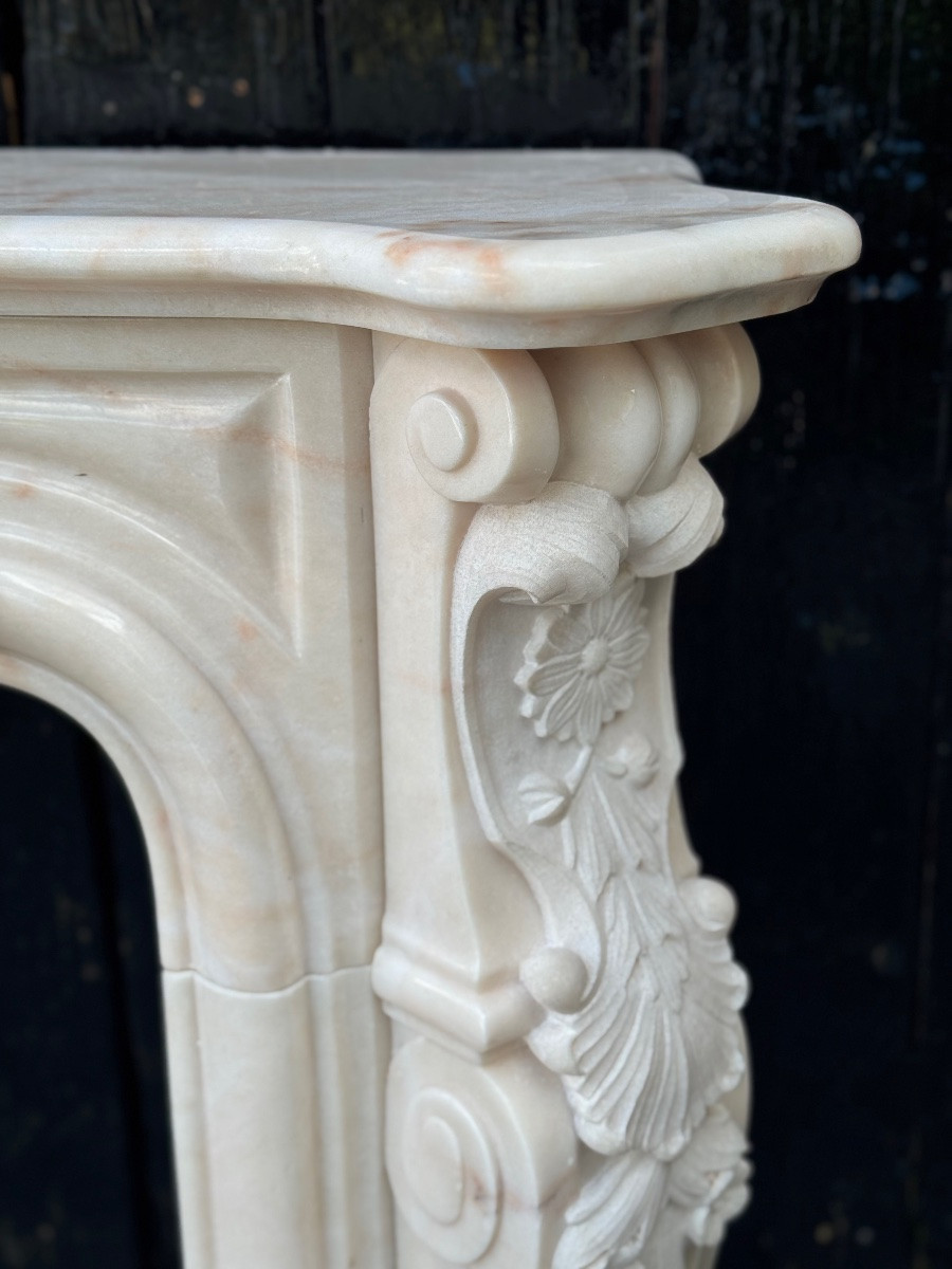 Louis XV Style Fireplaces In Pink Marble, Circa 1980-photo-5