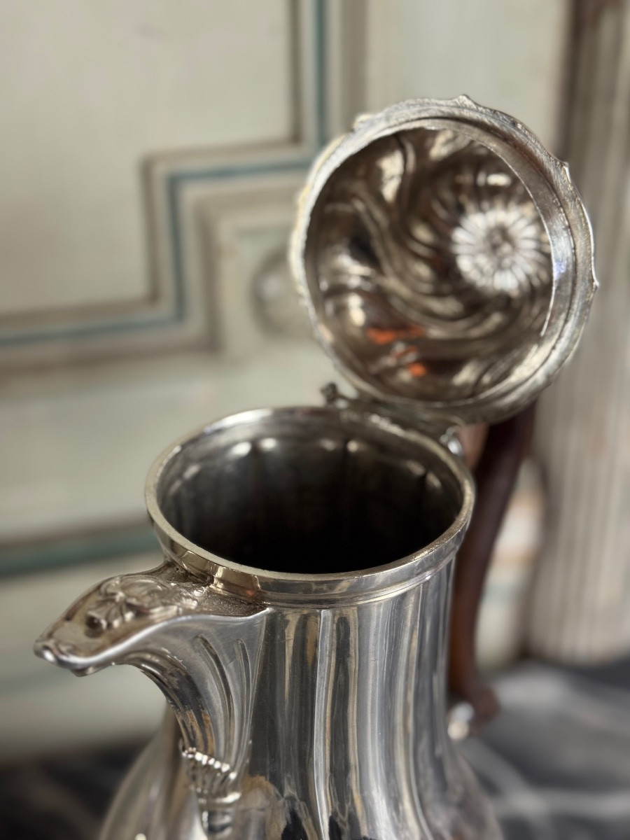Coffee Pot With Twisted Ribs, Hallmark Of The City Of Namur, 1751, Goldsmith Jean-baptiste Fallon-photo-2