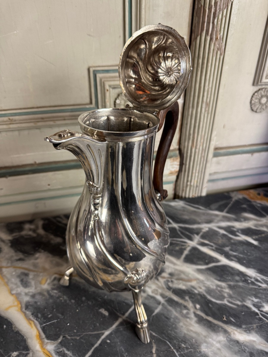 Coffee Pot With Twisted Ribs, Hallmark Of The City Of Namur, 1751, Goldsmith Jean-baptiste Fallon-photo-3