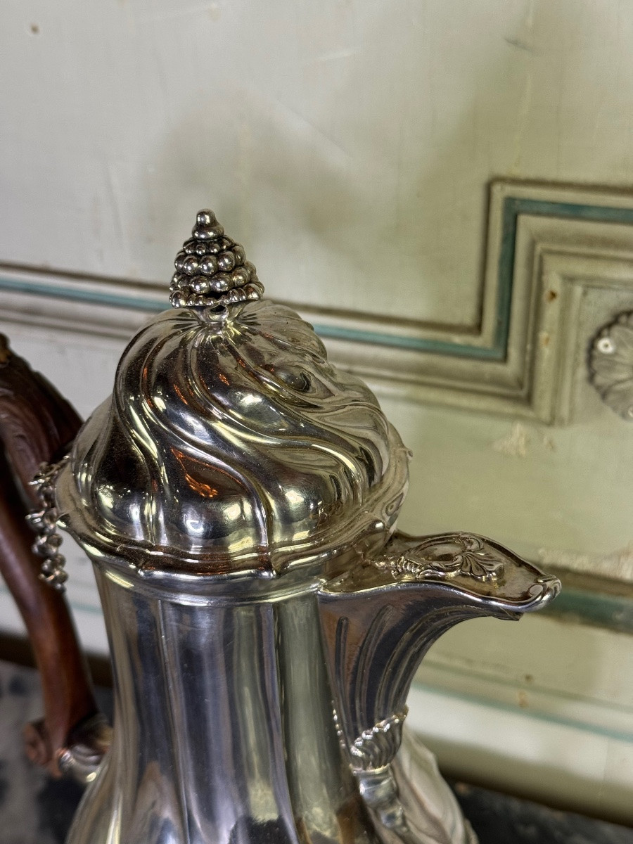 Coffee Pot With Twisted Ribs, Hallmark Of The City Of Namur, 1751, Goldsmith Jean-baptiste Fallon-photo-1
