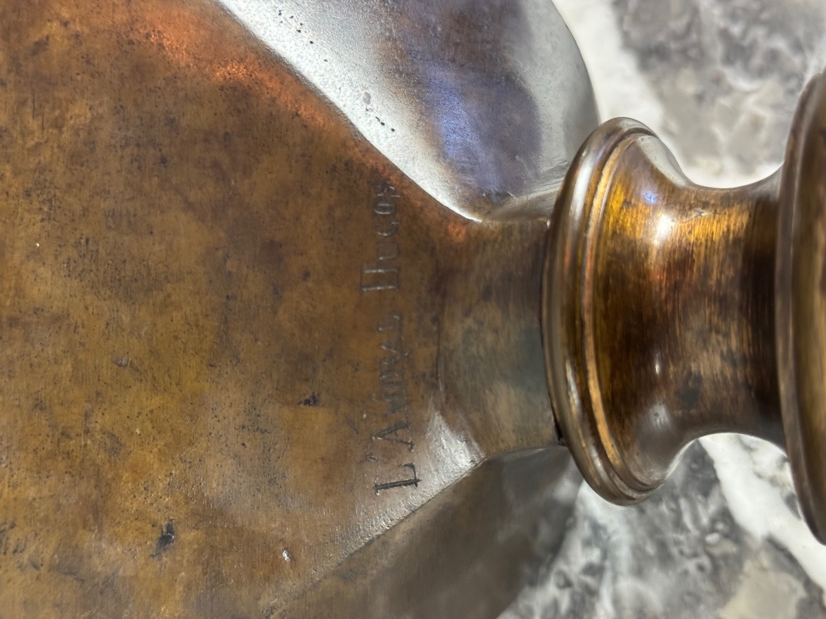 Buste en bronze de L’amiral Hucos, signé Dubray 1854-photo-8