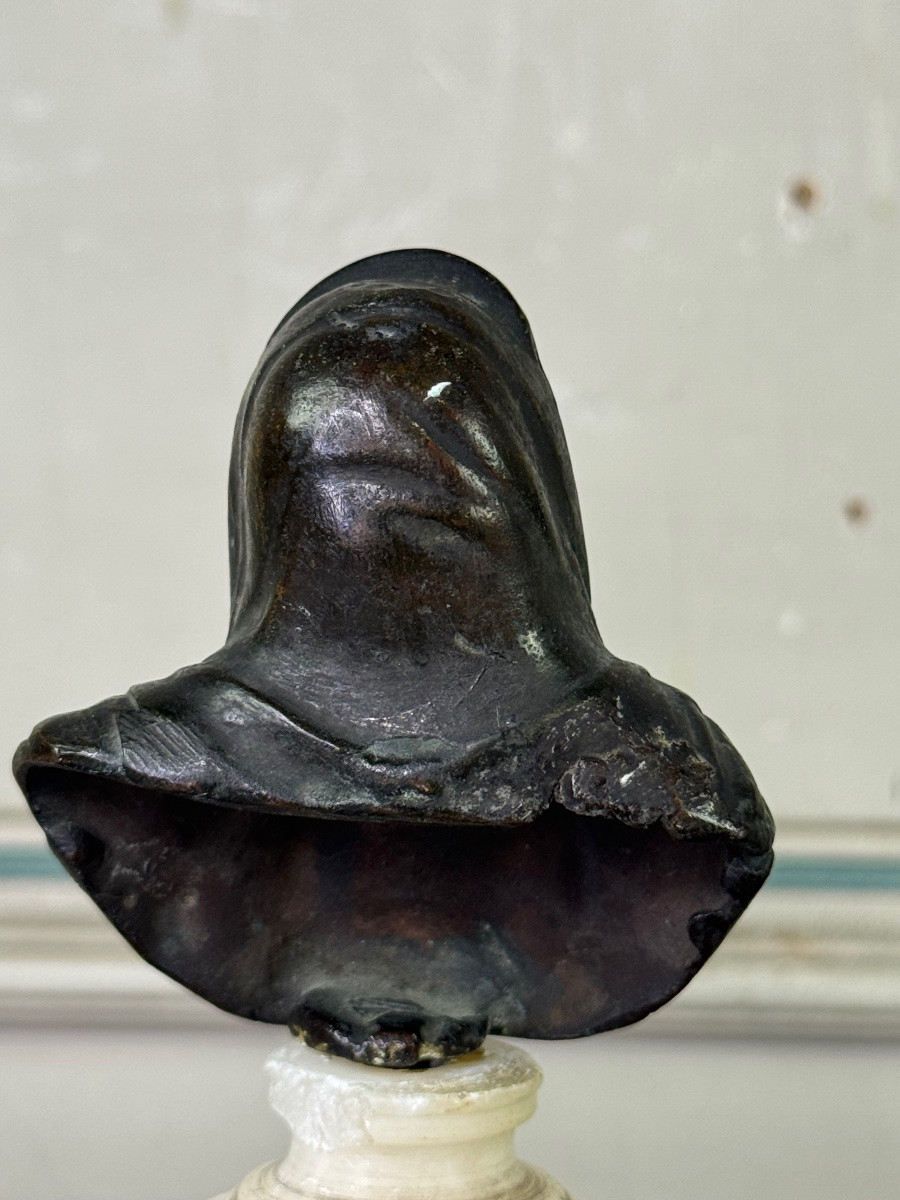 Deux bustes en bronze dans le goût de l’Antique, XVIIIéme siècle-photo-3